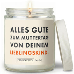 Kerze mit Spruch | alles gute zum muttertag von deinem lieblingskind.