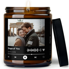 Personalisierte Duftkerze für Partner zum Valentinstag, Jahrestag & Weihnachten