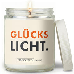 Kerze mit Spruch | glücks licht.