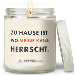 Lustige Duftkerze | zu hause ist, wo meine katze herrscht.