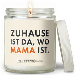 Kerze mit Spruch | zuhause ist, wo mama ist.